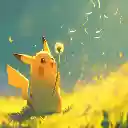 Pikachu Blowing Dandelion Fluffy Seeds Live Wallpaper 4K  screen for extension Chrome web store in OffiDocs Chromium