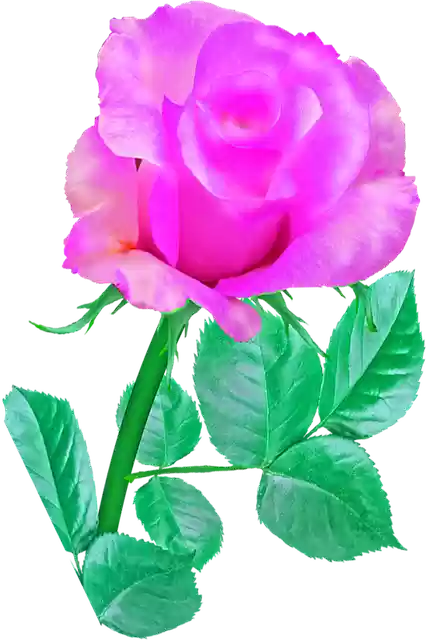 Free download Pink Single Rose -  free illustration to be edited with GIMP free online image editor