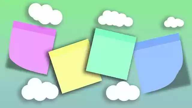 Free download Postit Clouds Background -  free illustration to be edited with GIMP free online image editor