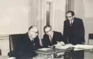 Free download President Cevdet Sunay And Rector Prof. Dr. Mustafa Uluoz 1969 free photo or picture to be edited with GIMP online image editor