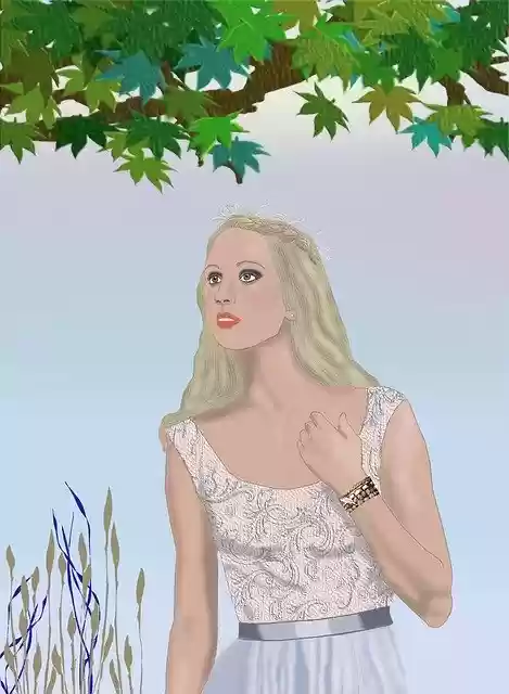 Free download Pretty Blonde Woman Dress -  free illustration to be edited with GIMP free online image editor