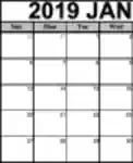 Free download Printable Calendar 2019 - DreamCalendars.Com DOC, XLS or PPT template free to be edited with LibreOffice online or OpenOffice Desktop online