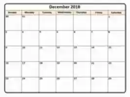 Free download Printable December 2018 Calendar Countdown free photo or picture to be edited with GIMP online image editor