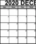 Free download Printable December 2020 Calendar Microsoft Word, Excel or Powerpoint template free to be edited with LibreOffice online or OpenOffice Desktop online