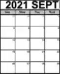 Free download Printable September 2021 Calendar Microsoft Word, Excel or Powerpoint template free to be edited with LibreOffice online or OpenOffice Desktop online