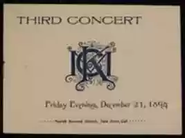 Free download Program for King Conservatory of Music Third Concert (December 21, 1894) free photo or picture to be edited with GIMP online image editor