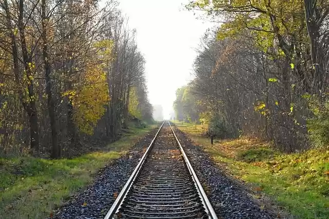 Free download railroad track forest fog fall free picture to be edited with GIMP free online image editor