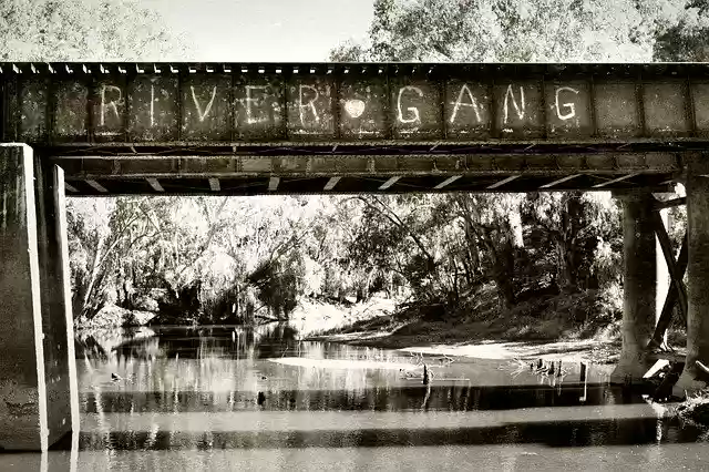 Free download Railway Bridge River -  free photo or picture to be edited with GIMP online image editor