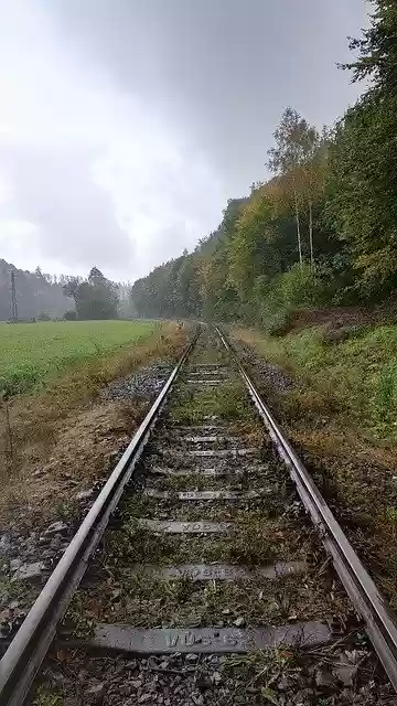 Free download Railway Countryside Rain -  free photo or picture to be edited with GIMP online image editor