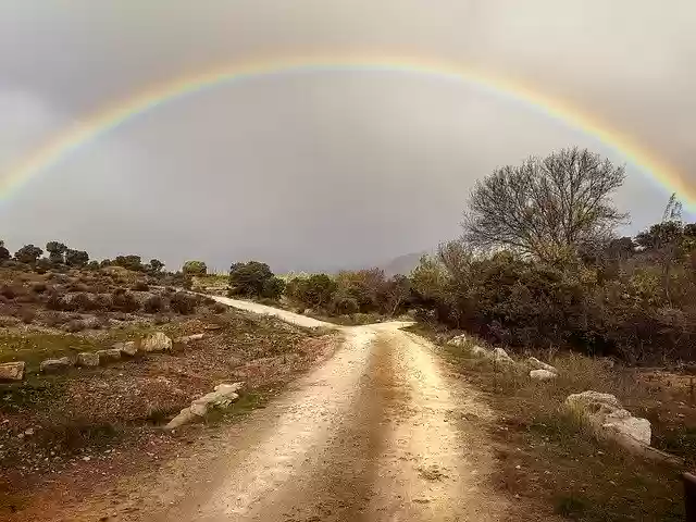 Free download Rainbow Path Horizon -  free photo or picture to be edited with GIMP online image editor