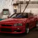 Red Car Parked in a Garage  screen for extension Chrome web store in OffiDocs Chromium