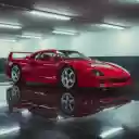 Red Ferrari on a Black Floor: A Bold Contrast of Luxury and Elegance  screen for extension Chrome web store in OffiDocs Chromium