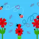 Red flowers and beetles  screen for extension Chrome web store in OffiDocs Chromium