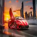 Red Lamborghini with Cityscape: Dynamic Live Wallpaper  screen for extension Chrome web store in OffiDocs Chromium