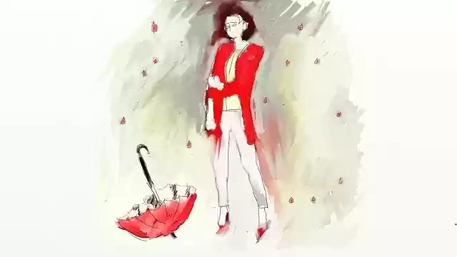 Free download Red Woman Umbrella -  free illustration to be edited with GIMP free online image editor