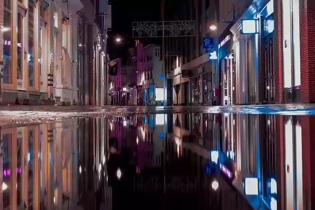 Free download Reflection Shopping Street Water -  free photo or picture to be edited with GIMP online image editor