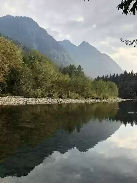 Free download River Mountains Dusk -  free photo or picture to be edited with GIMP online image editor