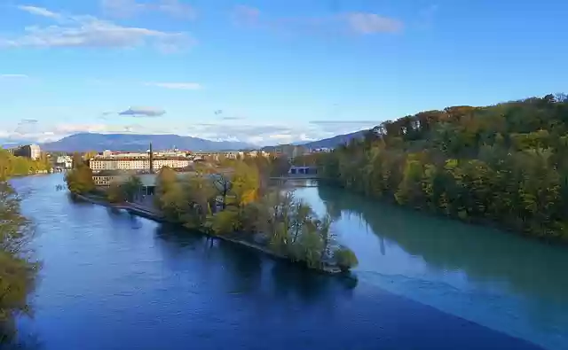 Free download river nature landscape rhone arve free picture to be edited with GIMP free online image editor
