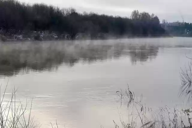 Free download river water evaporation cold trees free picture to be edited with GIMP free online image editor