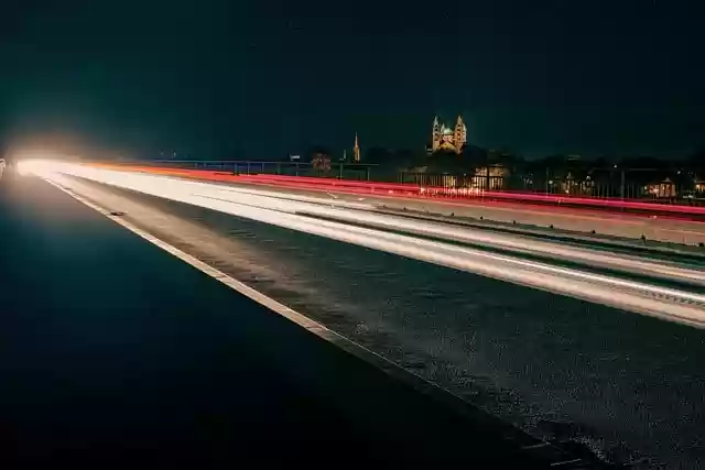 Free download road bridge lights traffic night free picture to be edited with GIMP free online image editor
