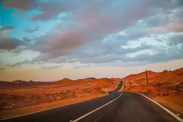 Free download Road Sunset Desert -  free photo or picture to be edited with GIMP online image editor