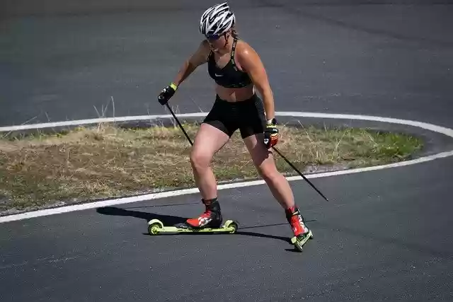 Free download roller skiing athlete sportswoman free picture to be edited with GIMP free online image editor