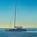 Sailboat on the blue sea  screen for extension Chrome web store in OffiDocs Chromium