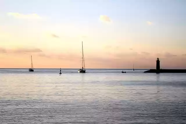 Free download sailboats sea mallorca lighthouse free picture to be edited with GIMP free online image editor