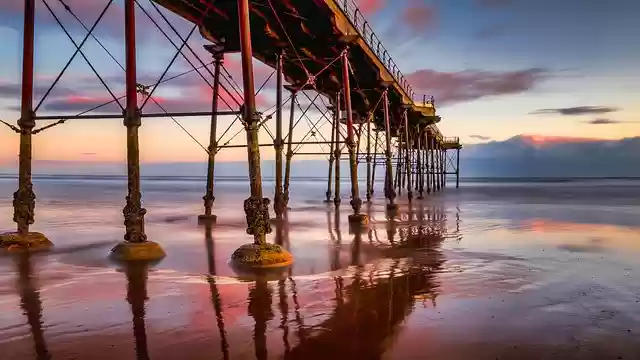 Free download saltburn pier saltburn beach free picture to be edited with GIMP free online image editor