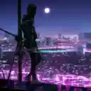 Samurai Katana Neon City Live Wallpaper  screen for extension Chrome web store in OffiDocs Chromium