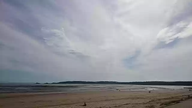 Free download Sandy Beach Cloudy Sky Sea -  free photo or picture to be edited with GIMP online image editor