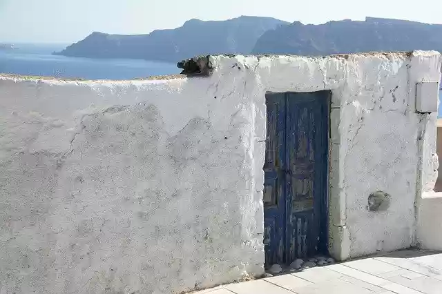 Free download Santorini Door Street -  free photo or picture to be edited with GIMP online image editor