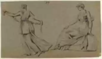 Free download Scene of Dancing Maiden and Seated Woman free photo or picture to be edited with GIMP online image editor