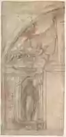 Free download Scheme for an Architectural Decoration with a Standing Male Figure in a Niche free photo or picture to be edited with GIMP online image editor