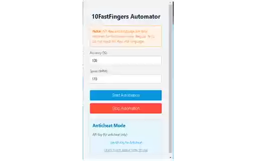 10FastFingers Automator from Chrome web store to be run with OffiDocs Chromium online 10FastFingers Automator from Chrome web store to be run with OffiDocs Chromium online