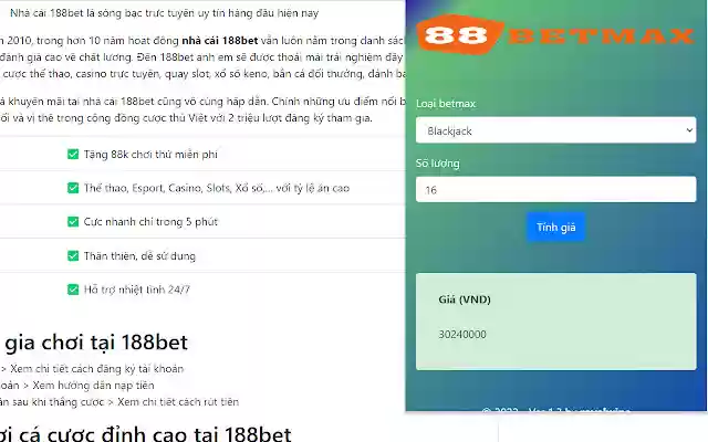 188bet max  from Chrome web store to be run with OffiDocs Chromium online