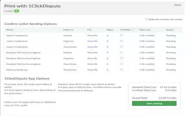 1ClickDispute  from Chrome web store to be run with OffiDocs Chromium online