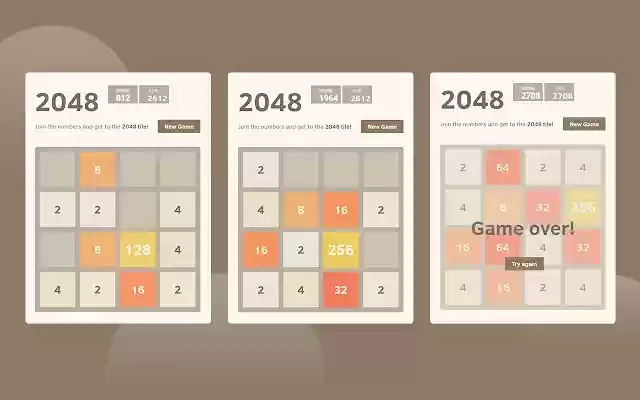2048 Puzzle Game Chrome  from Chrome web store to be run with OffiDocs Chromium online