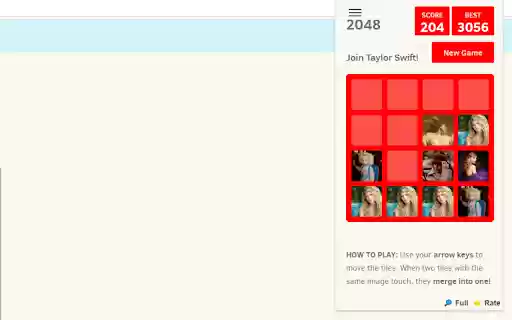 2048 Taylor Swift Unblocked  Free  from Chrome web store to be run with OffiDocs Chromium online