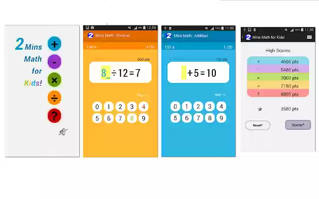 2 Minutes Math for Kids  from Chrome web store to be run with OffiDocs Chromium online