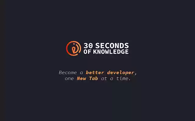 30 Seconds of Knowledge from Chrome web store to be run with OffiDocs Chromium online 30 Seconds of Knowledge from Chrome web store to be run with OffiDocs Chromium online
