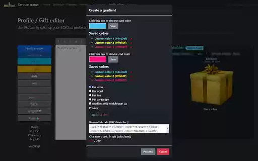 3DX Chat Profile / Gift Editor Enhancer  from Chrome web store to be run with OffiDocs Chromium online