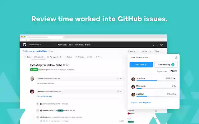 7pace Timetracker for GitHub  from Chrome web store to be run with OffiDocs Chromium online