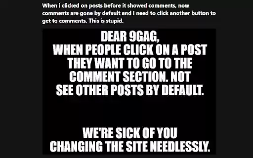 9GAG comments on click  from Chrome web store to be run with OffiDocs Chromium online