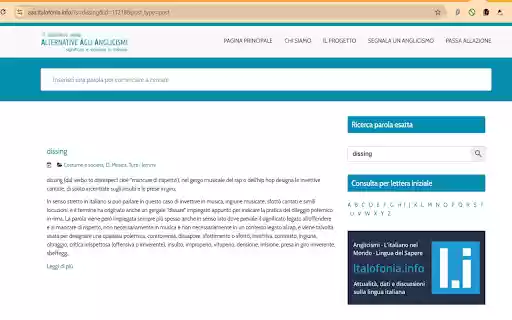 AAA Dizionario Anglicismi  from Chrome web store to be run with OffiDocs Chromium online