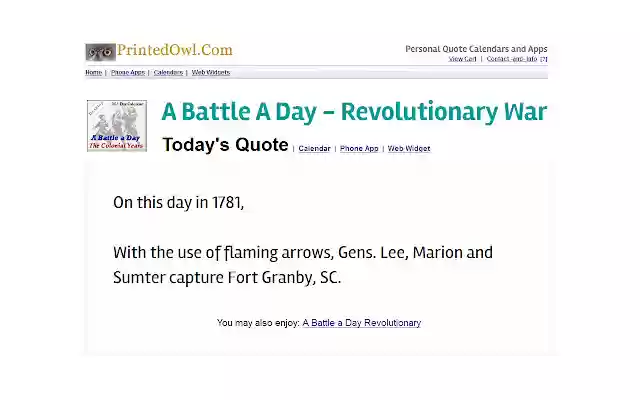 A Battle A Day Revolutionary War  from Chrome web store to be run with OffiDocs Chromium online