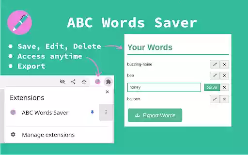 ABC Words Saver from Chrome web store to be run with OffiDocs Chromium online ABC Words Saver from Chrome web store to be run with OffiDocs Chromium online