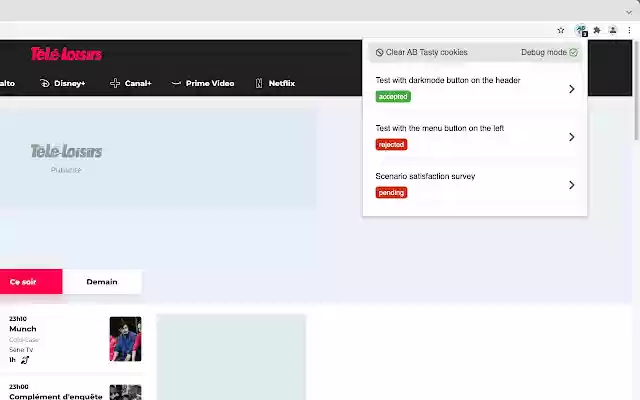 AB Tasty Debugger from Chrome web store to be run with OffiDocs Chromium online AB Tasty Debugger from Chrome web store to be run with OffiDocs Chromium online