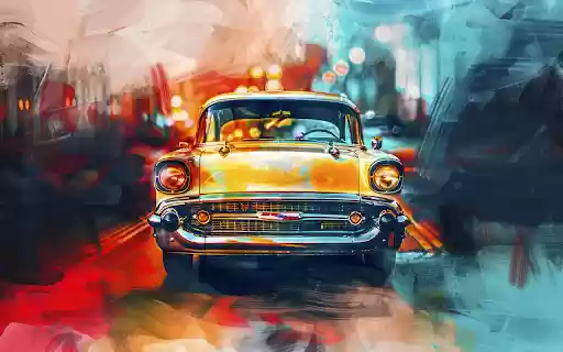 A car with vibrant water colors  from Chrome web store to be run with OffiDocs Chromium online