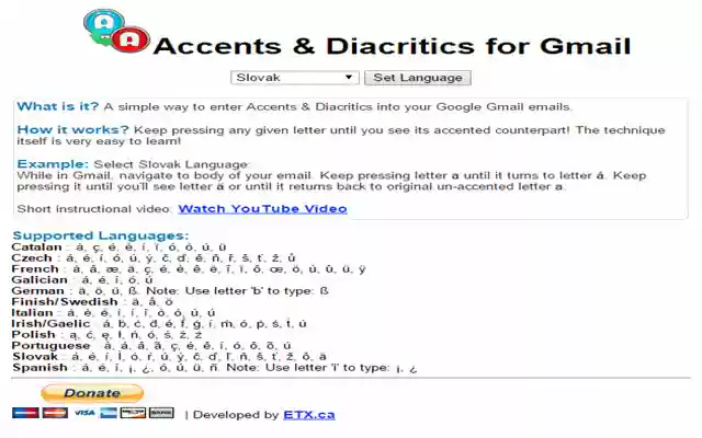 Accents  Diacritics for Gmail  from Chrome web store to be run with OffiDocs Chromium online
